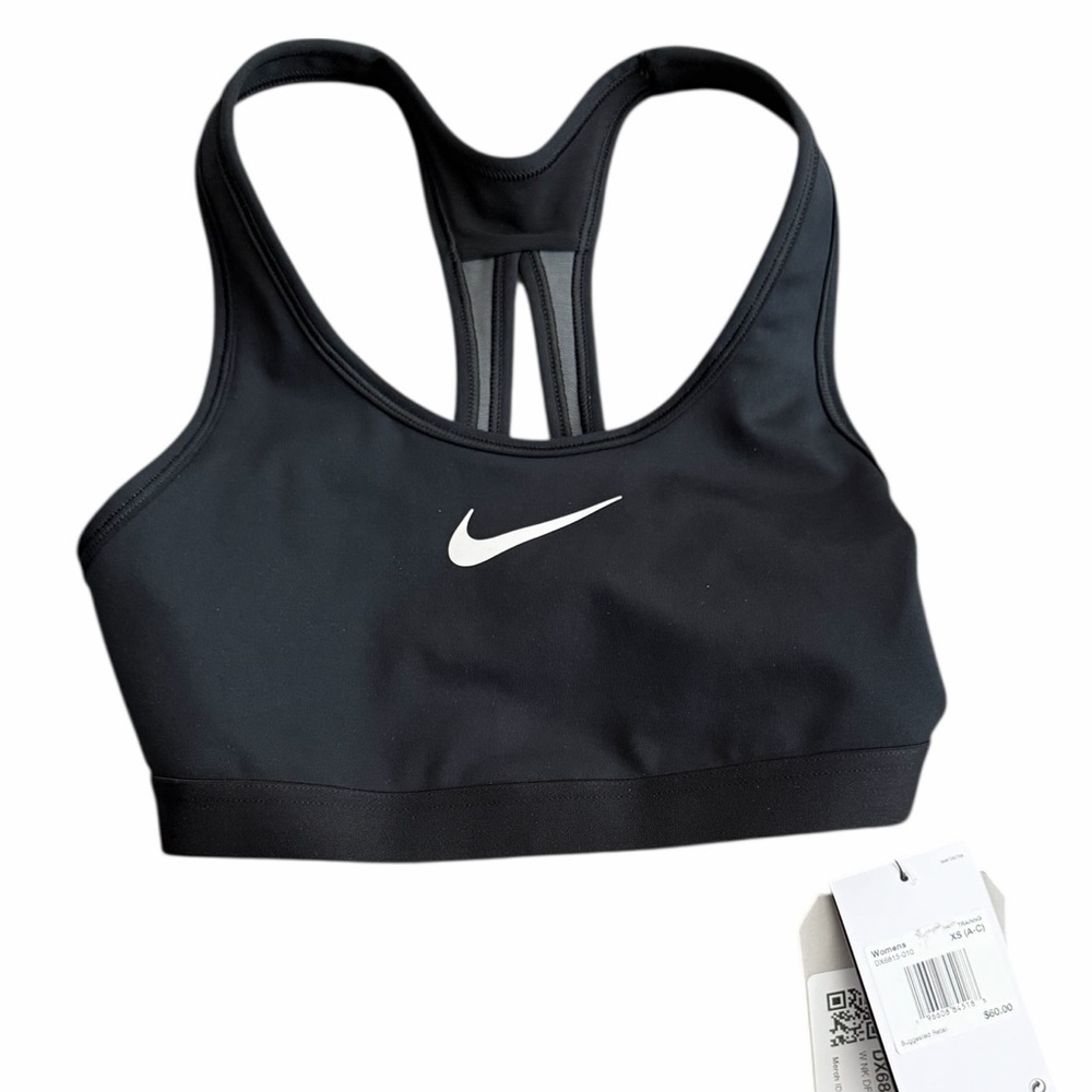 Nike Dri-Fit Swoosh High Support Sports Bra XS (A–C) Black — Sample Piece — NWT